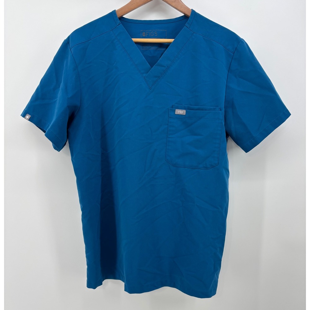 FIGS Leon Scrub Top Men's Medium Blue Technical Collection FM1500